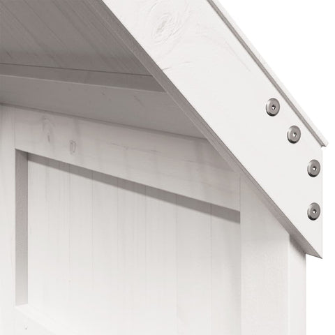vidaXL Loft Bed with Ladder and Roof without Mattress White 90x200 cm