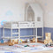 vidaXL Loft Bed with Ladder and Roof without Mattress White 90x200 cm