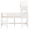 vidaXL Loft Bed with Ladder and Roof without Mattress White 90x190 cm Single