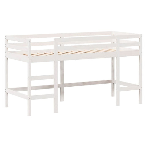 vidaXL Loft Bed with Ladder and Roof without Mattress White 90x190 cm Single