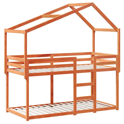 vidaXL Bunk Bed without Mattress Wax Brown 90x200 cm Solid Wood Pine