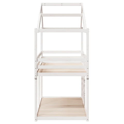 vidaXL Bunk Bed without Mattress White 90x190 cm Single Solid Wood Pine