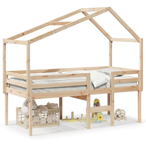 vidaXL High Sleeper Bed without Mattress 80x200 cm Solid Wood Pine