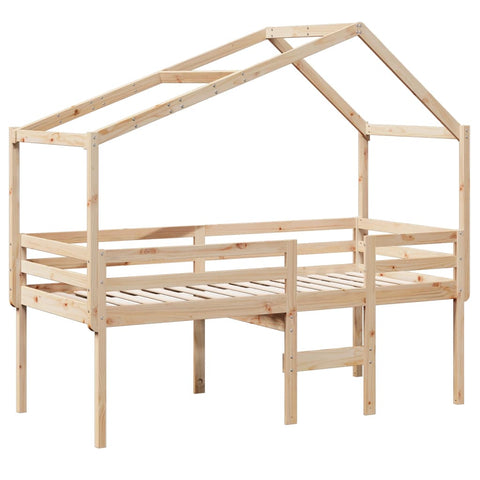 vidaXL High Sleeper Bed without Mattress 80x200 cm Solid Wood Pine