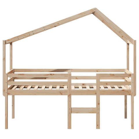 vidaXL High Sleeper Bed without Mattress 80x200 cm Solid Wood Pine