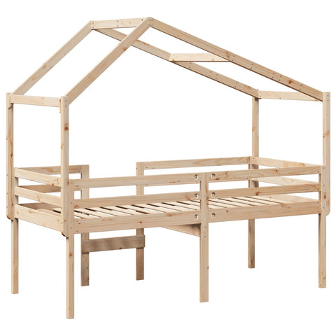 vidaXL High Sleeper Bed without Mattress 80x200 cm Solid Wood Pine