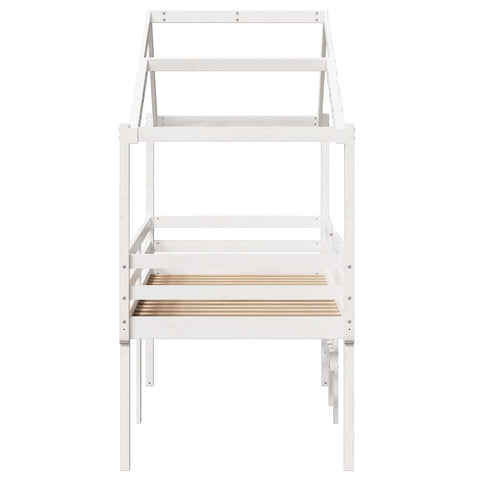 vidaXL High Sleeper Bed without Mattress White 80x200 cm Solid Wood Pine