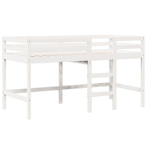 vidaXL High Sleeper Bed without Mattress White 90x190 cm Single Solid Wood Pine