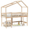 vidaXL Loft Bed with Ladder and Roof without Mattress 90x200 cm