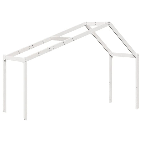 vidaXL Loft Bed with Ladder and Roof without Mattress White 90x200 cm