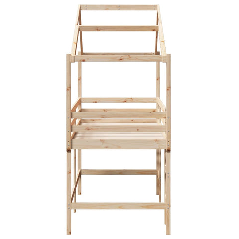 vidaXL Loft Bed with Ladder and Roof without Mattress 90x190 cm Single