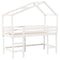 vidaXL Loft Bed with Ladder and Roof without Mattress White 90x190 cm Single