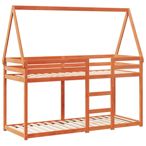 vidaXL Bunk Bed without Mattress Wax Brown 90x200 cm Solid Wood Pine