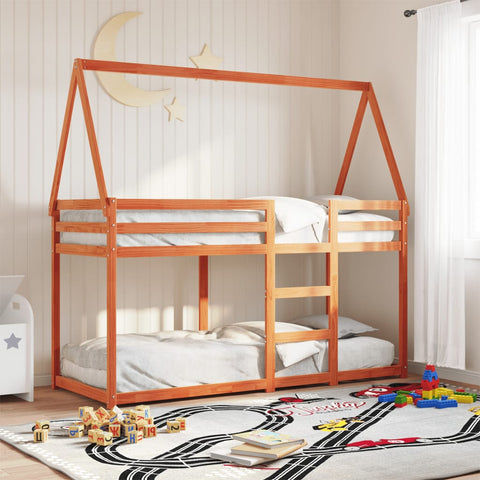 vidaXL Bunk Bed without Mattress Wax Brown 90x200 cm Solid Wood Pine