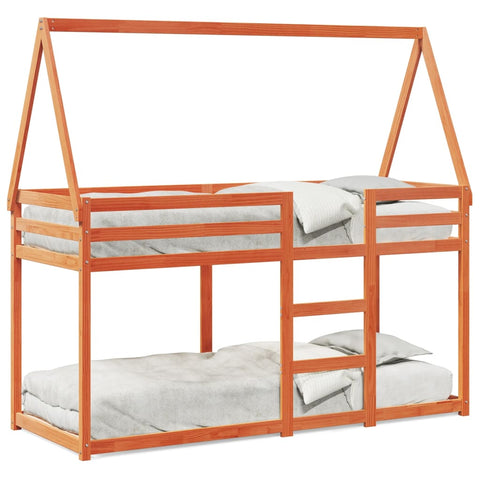 vidaXL Bunk Bed without Mattress Wax Brown 90x190 cm Single Solid Wood Pine