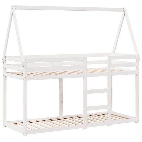 vidaXL Bunk Bed without Mattress White 75x190 cm Small Single Solid Wood Pine