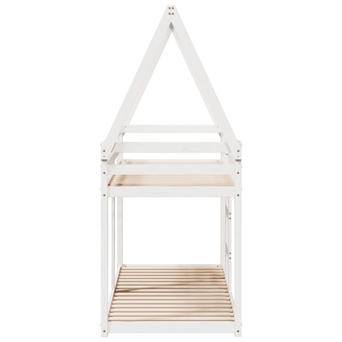vidaXL Bunk Bed without Mattress White 75x190 cm Small Single Solid Wood Pine