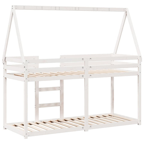 vidaXL Bunk Bed without Mattress White 75x190 cm Small Single Solid Wood Pine