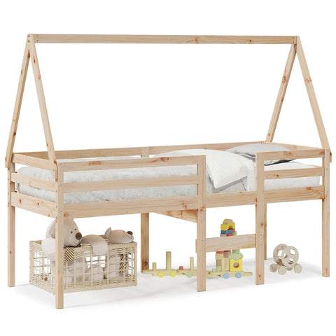 vidaXL High Sleeper Bed without Mattress 80x200 cm Solid Wood Pine