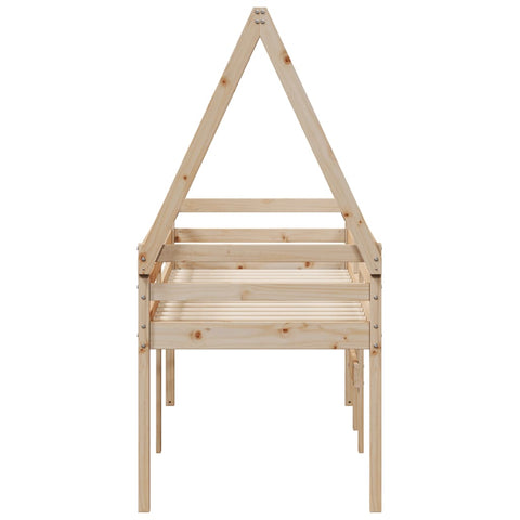 vidaXL High Sleeper Bed without Mattress 80x200 cm Solid Wood Pine