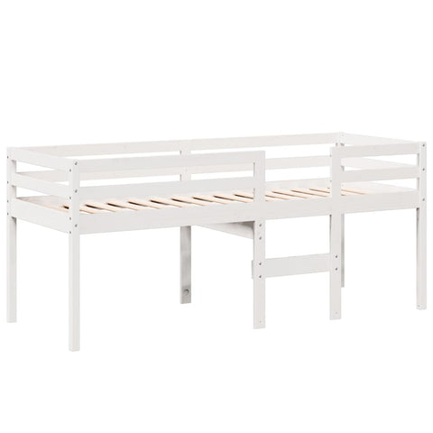 vidaXL High Sleeper Bed without Mattress White 80x200 cm Solid Wood Pine