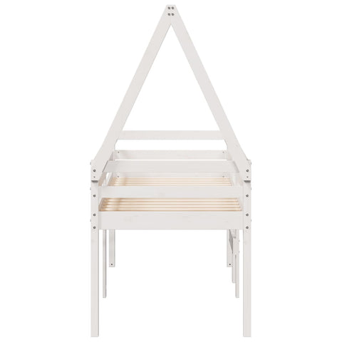 vidaXL High Sleeper Bed without Mattress White 80x200 cm Solid Wood Pine
