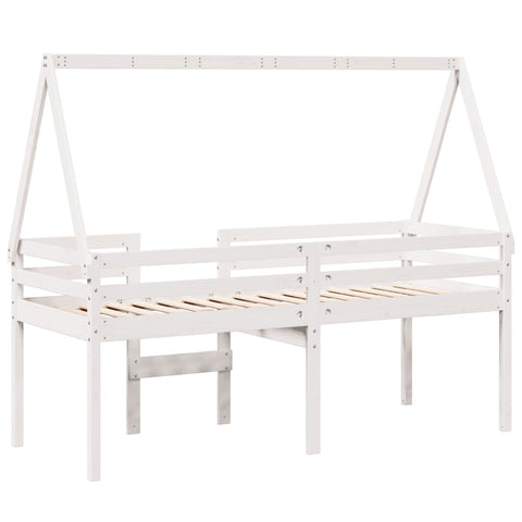 vidaXL High Sleeper Bed without Mattress White 80x200 cm Solid Wood Pine