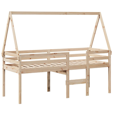 vidaXL High Sleeper Bed without Mattress 90x190 cm Single Solid Wood Pine