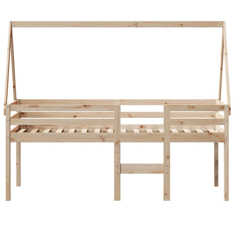 vidaXL High Sleeper Bed without Mattress 90x190 cm Single Solid Wood Pine