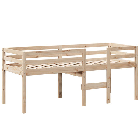 vidaXL High Sleeper Bed without Mattress 90x190 cm Single Solid Wood Pine