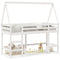 vidaXL Loft Bed with Ladder and Roof without Mattress White 80x200 cm