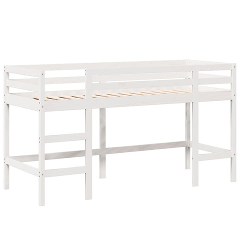 vidaXL Loft Bed with Ladder and Roof without Mattress White 90x190 cm Single