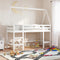 vidaXL Loft Bed with Ladder and Roof without Mattress White 90x190 cm Single