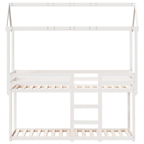 vidaXL Bunk Bed without Mattress White 90x190 cm Single Solid Wood Pine