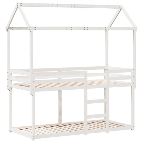 vidaXL Bunk Bed without Mattress White 75x190 cm Small Single Solid Wood Pine