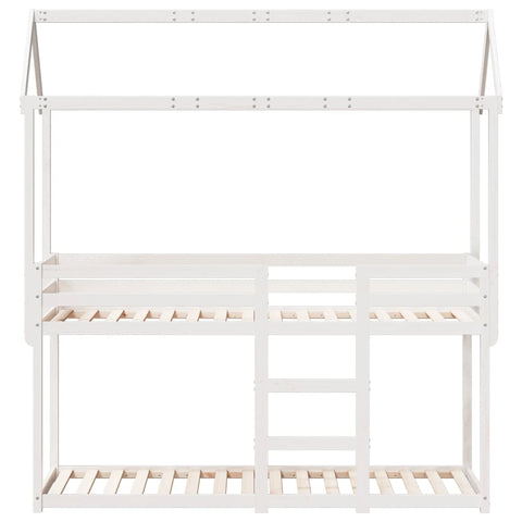 vidaXL Bunk Bed without Mattress White 75x190 cm Small Single Solid Wood Pine