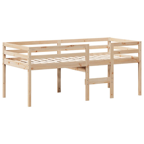 vidaXL High Sleeper Bed without Mattress 90x200 cm Solid Wood Pine