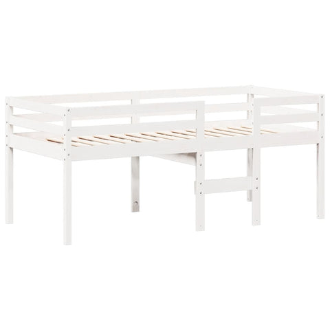 vidaXL High Sleeper Bed without Mattress White 90x200 cm Solid Wood Pine