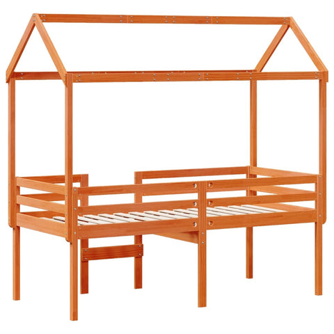 vidaXL High Sleeper Bed without Mattress Wax Brown 90x200 cm Solid Wood Pine