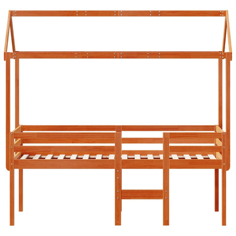 vidaXL High Sleeper Bed without Mattress Wax Brown 80x200 cm Solid Wood Pine