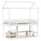 vidaXL Loft Bed with Ladder and Roof without Mattress White 90x200 cm