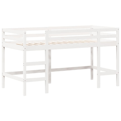 vidaXL Loft Bed with Ladder and Roof without Mattress White 90x200 cm