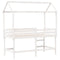 vidaXL Loft Bed with Ladder and Roof without Mattress White 90x200 cm
