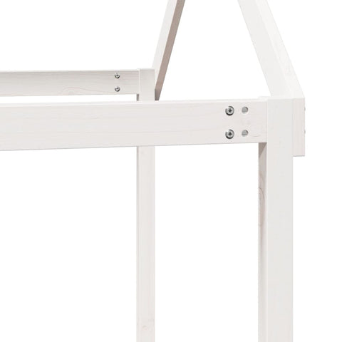vidaXL Loft Bed with Ladder and Roof without Mattress White 90x200 cm