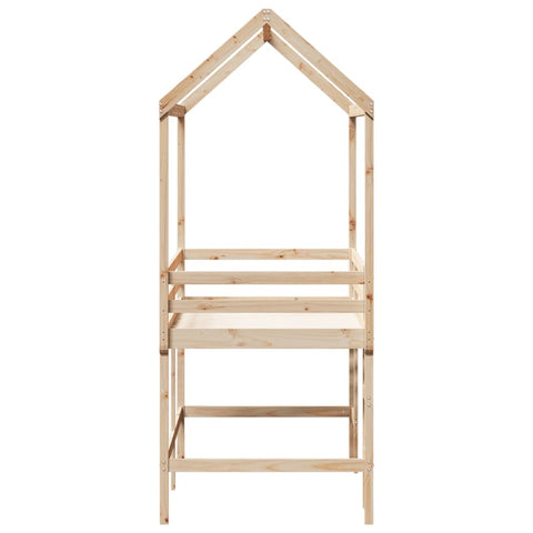 vidaXL Loft Bed with Ladder and Roof without Mattress 90x190 cm Single