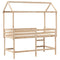 vidaXL Loft Bed with Ladder and Roof without Mattress 90x190 cm Single
