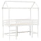 vidaXL Loft Bed with Ladder and Roof without Mattress White 90x190 cm Single