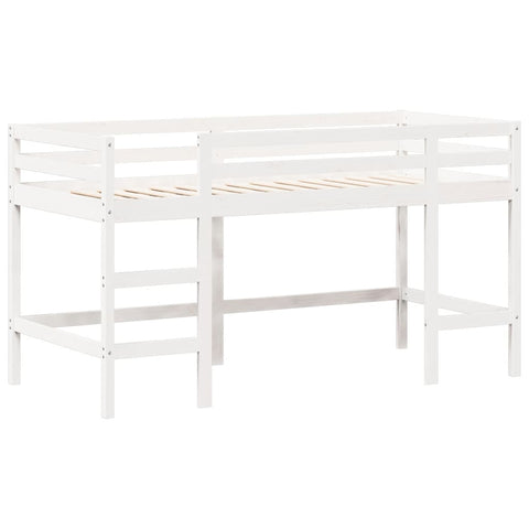 vidaXL Loft Bed with Ladder and Roof without Mattress White 90x190 cm Single