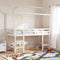 vidaXL Loft Bed with Ladder and Roof without Mattress White 90x190 cm Single