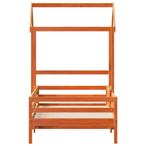 vidaXL Bed Frame with Roof without Mattress Wax Brown 90x200 cm